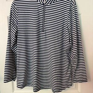 Lulu-B Navy and White Striped Top